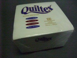p2 sn2 quiltex dinner serviettes 2 ply white pk - 100s, 400mmx400mm pk